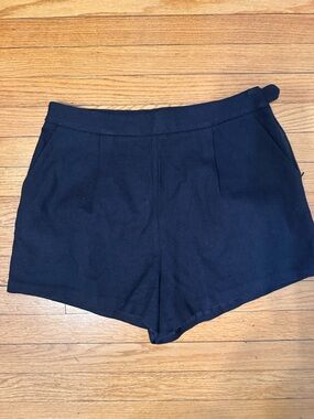 Anthropologie Black High-Waist Tailored Knit Shorts